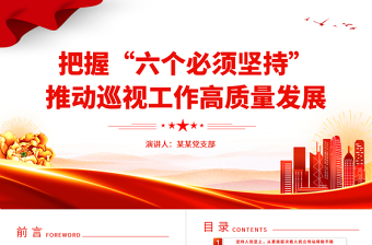 大气精美巡视工作六个必须坚持PPT深化政治巡视推动巡视工作高质量发展微党课课件