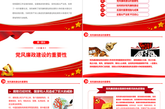 简洁实用全面从严治党PPT红色党政风新形势下如何抓好党风廉政建设党课课件下载