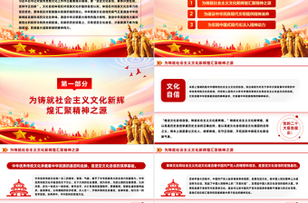 红色庄严极简风坚定文化自信建设社会主义文化强国PPT深入学习习近平文化思想专题党课课件模板