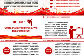 精品久久为功地保持正风肃纪ppt大气精美风深入学习贯彻习近平新时代党建思想党组织党支部党员学习培训党课