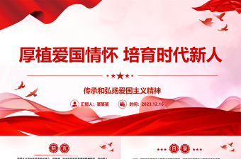 精品加强爱国主义教育培养新时代新朝阳ppt红色党政传承和弘扬爱国主义精神高校党组织党支部专题党课教育课件