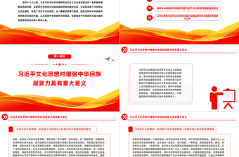红色质感精美风铸牢中华民族共同体意识PPT学习文化思想党课课件