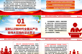 时尚大气毫不动摇的落实全面从严治党政治责任ppt红色党建学习贯彻习近平从严治党党建思想微党课