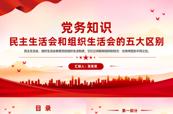 党务知识学习PPT民主生活会和组织生活会的五大区别课件下载