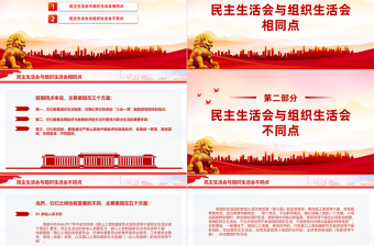 党务知识学习PPT民主生活会和组织生活会的五大区别课件下载