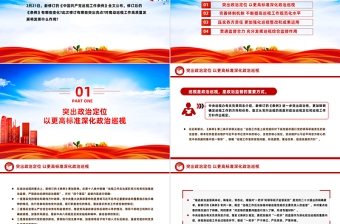 简洁大气新修订的《中国共产党巡视工作条例》亮点解读PPT模板