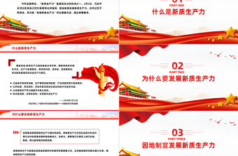 大气简洁两会热词之新质生产力PPT红色党建风一文了解新质生产力专题课件