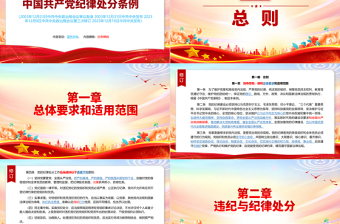 2025精美党政风2023年新旧对照版解读中国共产党纪律处分条例PPT