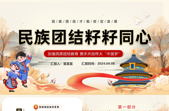 民族团结籽籽同心PPT精美卡通风主题班会教育课件