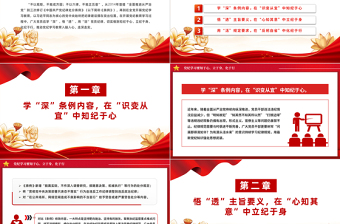 时尚大气党纪学习教育PPT红色大气要知于心立于身化于行党课课件