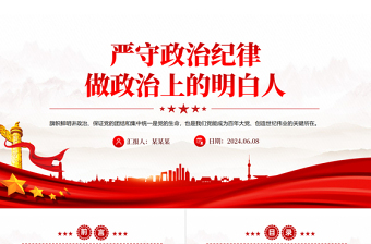 精品党员干部思想教育PPT创意精美2024年严守政治纪律做政治上的明白人党课下载