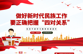 极简风新时代民族工作要正确把握“四对关系”PPT党政风党员干部学习教育党课课件
