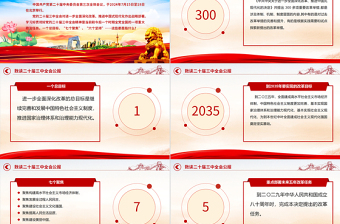 优秀数读二十届三中全会公报PPT蓝色大气学习贯彻三中全会精神微党课下载