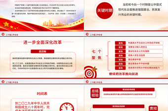 简洁实用党的二十届三中全会公报要点速览PPT红色简洁学习三中全会精神党课课件下载