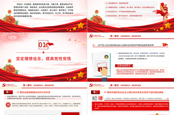 大气时尚强信念树正气践宗旨之努力做守纪律和规矩的新时代合格党员PPT