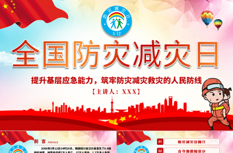 512全国防灾减灾日地震火灾台风自救知识PPT课件