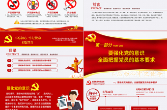 红色质感原创不忘初心牢记使命主题教育专题微党课-版权可商用