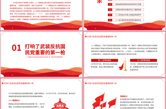 红色精美八一南昌起义PPT2021党史故事党史教育专题党课之新中国历史的重要进程PPT模板