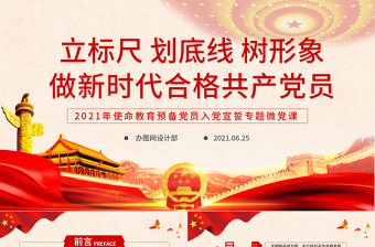 2021年建党100周年PPT党建党政支部做新时代合格共产党员专题微党课