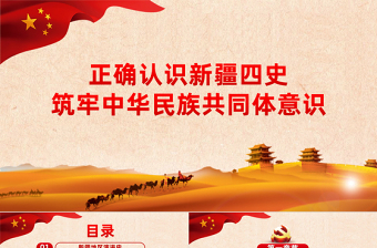 红色党建风历史沧桑感地域党课之正确认识新疆四史筑牢中华民族共同体意识新疆党课PPT