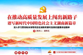 大气精美经典大气在湖南考察重要讲话精神宣传学习党课PPT