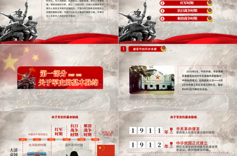 八一建军节中国人民解放军发展简史国防教育部队教育爱国主义教育PPT模板