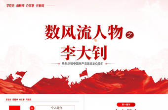 大气精美红色人物介绍之中国革命的“播火者”—李大钊PPT热烈庆祝中国共产党建党100周年专题党课