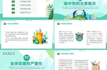绿色清新碳中和与碳达峰保护环境绿色环保PPT模板