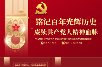 优秀铭记百年光辉历史赓续共产党人精神血脉PPT学习解读关于党的百年奋斗重大成就和历史经验决议专题党课