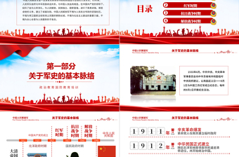 大气精美中国人民解放军发展简史PPT八一建军节主题政治教育国防教育培训专题党课课件