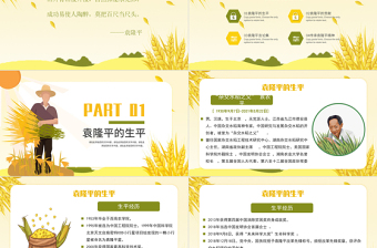 红色党建风济天下精神永传传承杂交水稻之父—袁隆平精神小学卡通专题