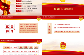 简洁大气五四精神传承有我PPT2022中国共青团建团100周年青春万岁强国有我主题团课课件