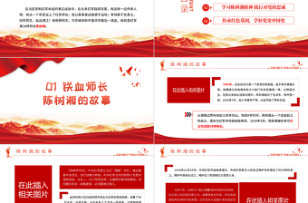 红色大气党史学习教育经典故事之铁血师长陈树湘PPT建党100周年党史学习专题党课课件模板