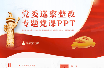 优秀党委巡查整改PPT党建风党委书记组织落实巡察整改工作的情况报告专题党课课件