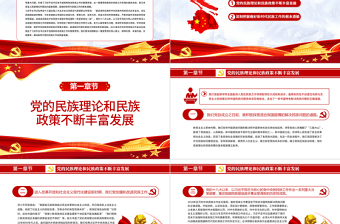 极简风抓住铸牢中华民族共同体意识这条主线PPT红色简约风党员干部学习教育专题党课课件模板