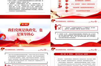 红色大气“党的全面领导”是一种全新的领导体制和领导方式PPT党员干部学习教育专题党课