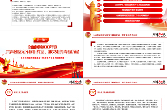简洁大气在庆祝中国共产主义青年团成立100周年大会上的讲话精神解读团课课件