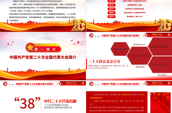 红色大气喜迎二十大共筑中国梦PPT喜迎党的二十大做合格党员党建课件
