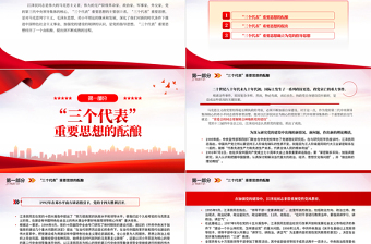 “三个代表”重要思想是怎样形成的PPT红色精美风党员干部学习教育专题党课党建课件