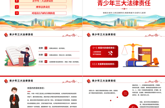 国潮风青少年普法宣传教育PPT青少年普法宣传教育主题班会课件模板下载