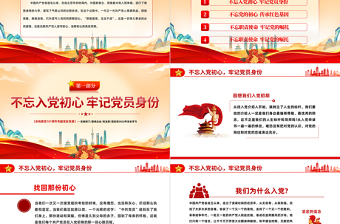 红色简洁从党史中读懂共产党人的初心PPT党支部党员干部党史学习教育专题党建党课课件