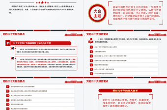 二十大报告要点PPT简洁大气党的二十大精神学习解读党建宣传教育党课课件
