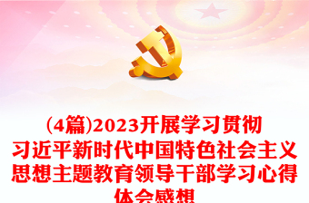 通用(4篇)2023开展学习贯彻习近平新时代中国特色社会主义思想主题教育领导干部学习心得体会感想