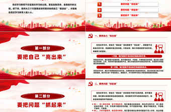 红色党建风把自己“摆进去”才能入脑入心PPT红色简洁党纪学习研讨发言课件