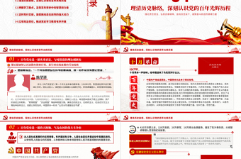 红色简洁铭记党史勇毅笃行PPT简洁风建党百年凝聚奋斗前进的磅礴力量党课课件