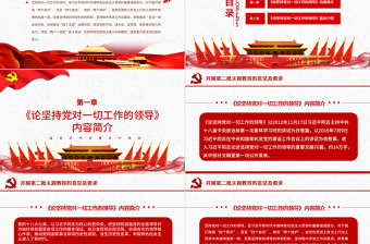 极简风原创论坚持党对一切工作的领导党课PPT