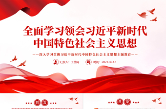 全面学习领会习近平新时代中国特色社会主义思想PPT大气党建风深入学习贯彻习近平新时代中国特色社会主义思想主题教育专题党课课件