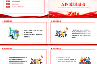 弘扬五四精神绽放青春风采PPT纪念五四运动104周年主题班会课件模板