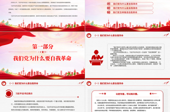 红色创意总书记关于党的自我革命的重要思想的三个维度PPT微党课