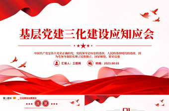 基层党建三化建设应知应会PPT大气精美风党员干部学习教育专题党课课件模板